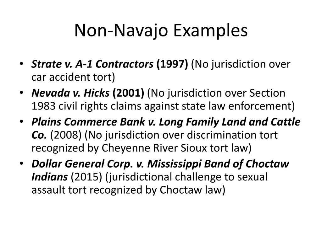 non navajo examples