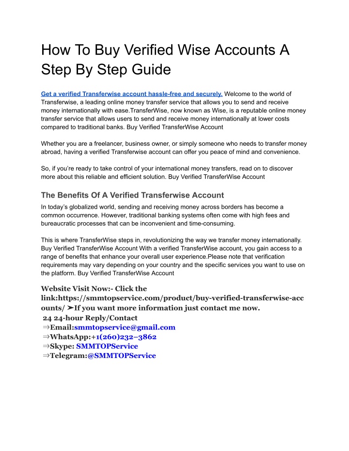 how to buy verified wise accounts a step by step