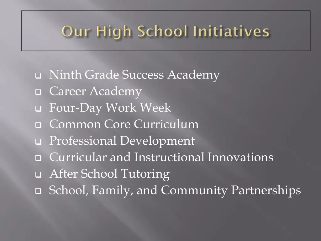 ninth grade success academy career academy four