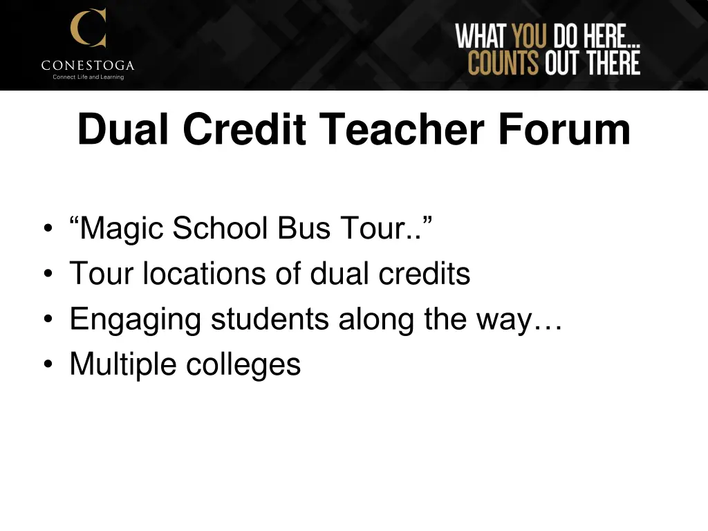 dual credit teacher forum