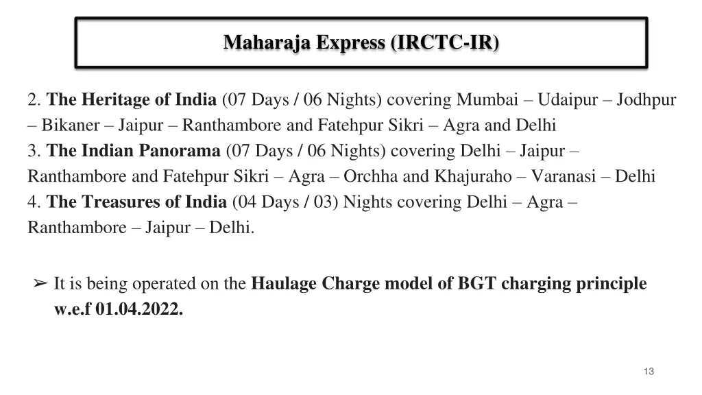 maharaja express irctc ir