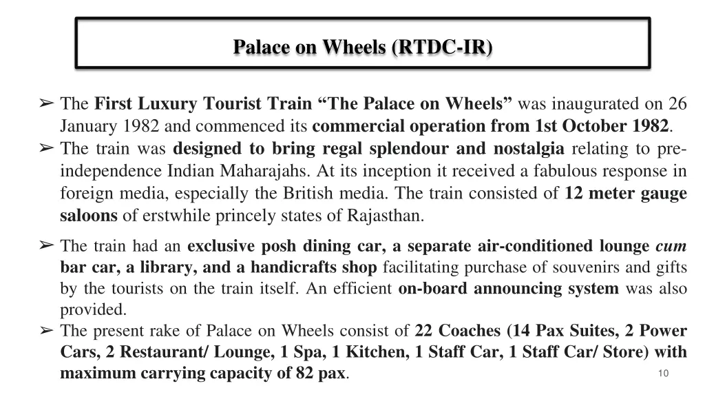 palace on wheels rtdc ir