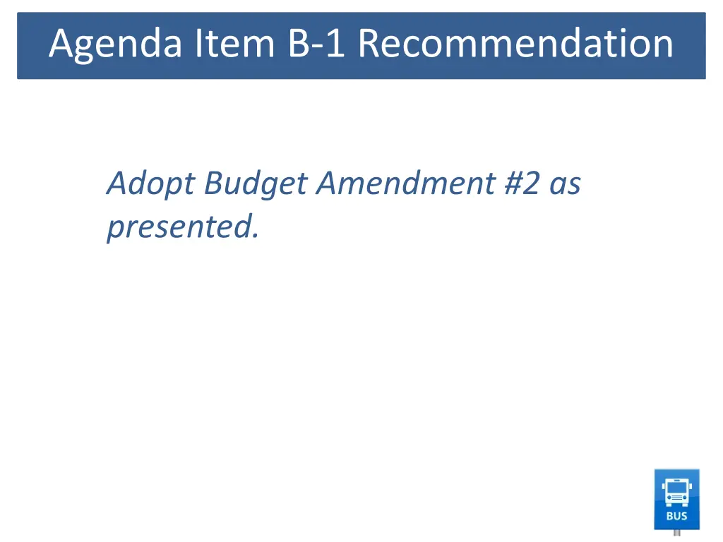 agenda item b 1 recommendation