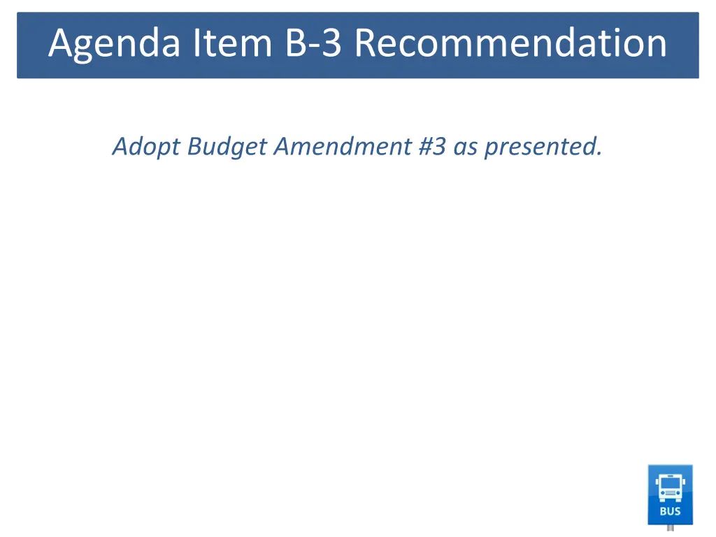 agenda item b 3 recommendation