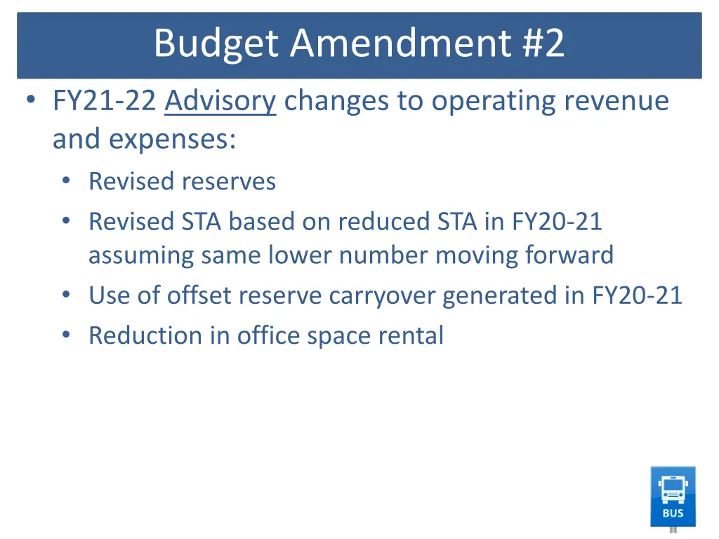 budget amendment 2 fy21 22 advisory changes