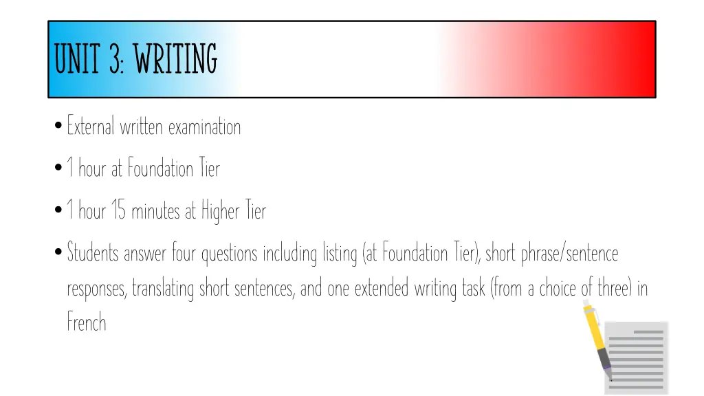 unit 3 writing