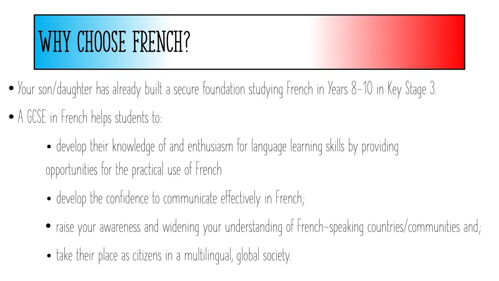 why choose french