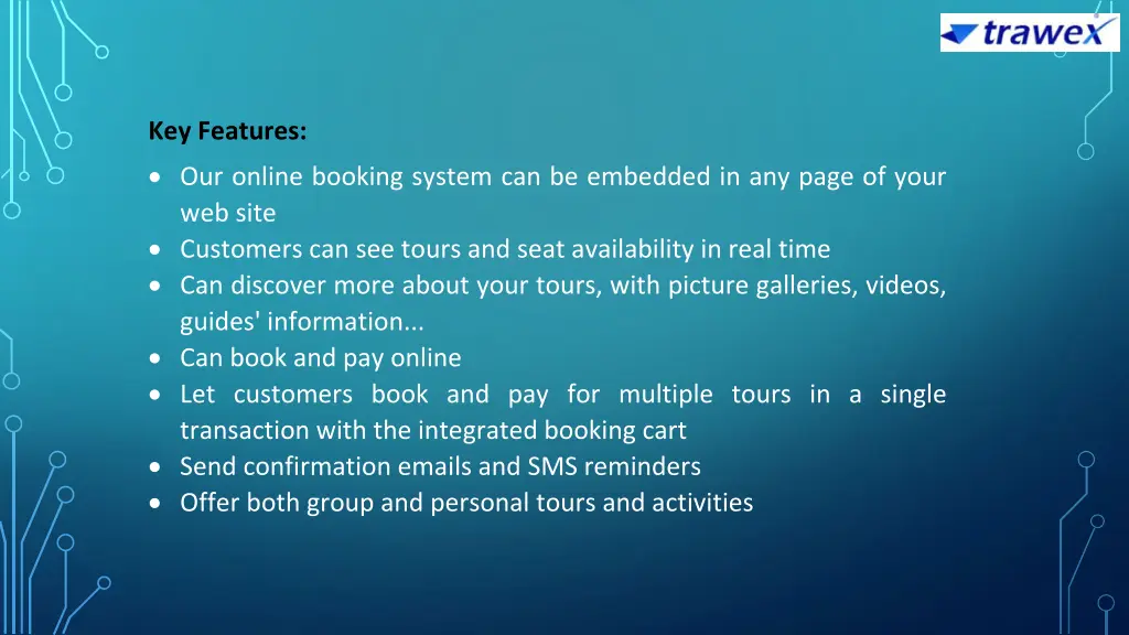 key features our online booking system