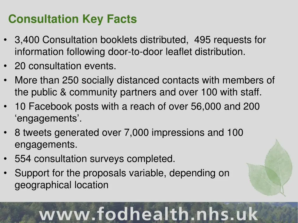 consultation key facts