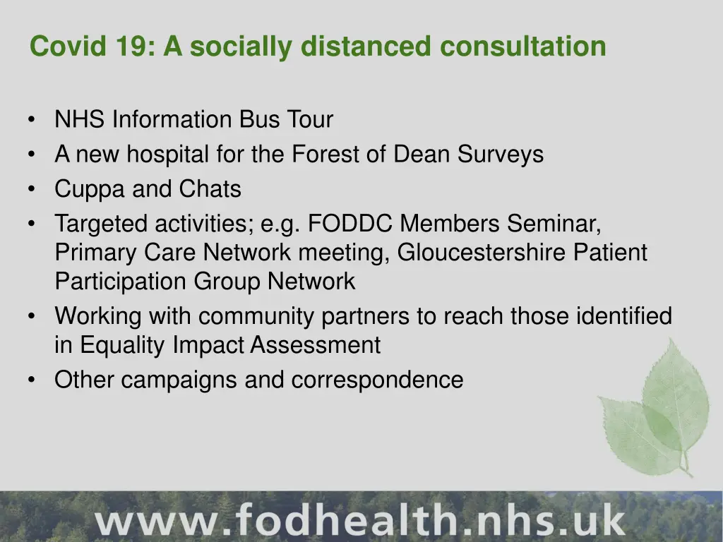 covid 19 a socially distanced consultation