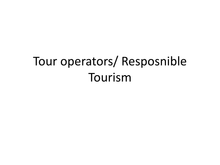 tour operators resposnible tourism