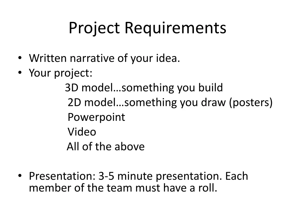 project requirements