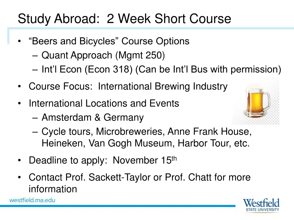 study abroad 2 week short course