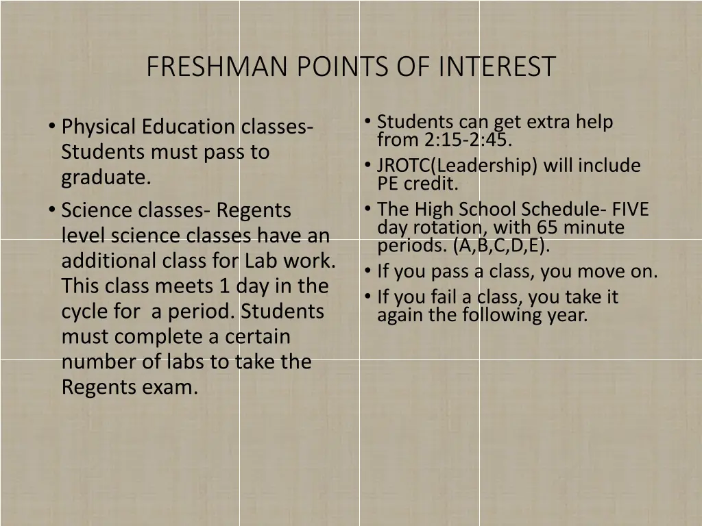 freshman points of interest 1