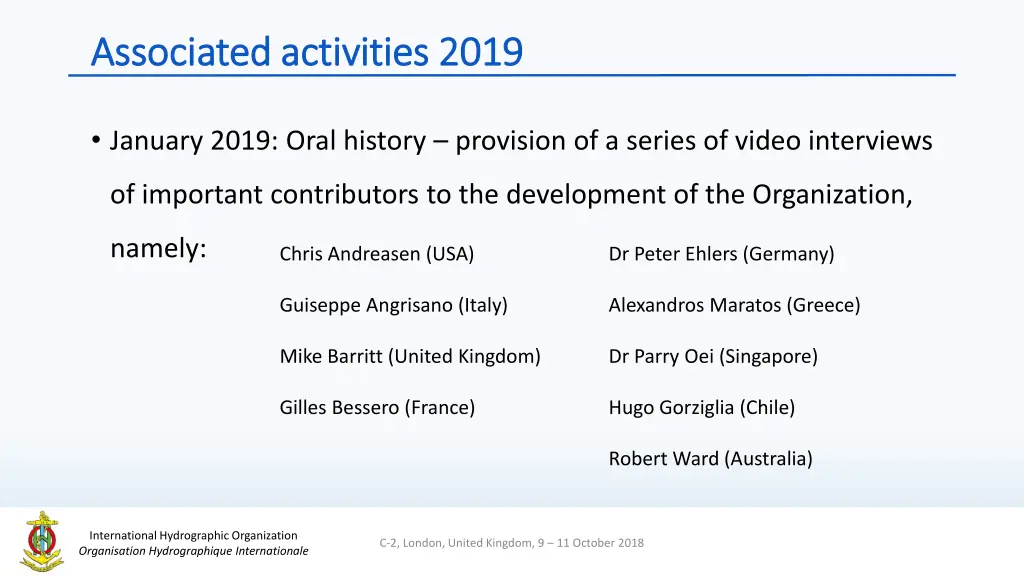 associated activities 2019 associated activities