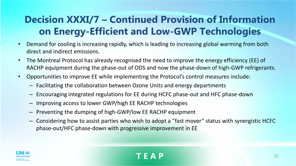 decision xxxi 7 continued provision