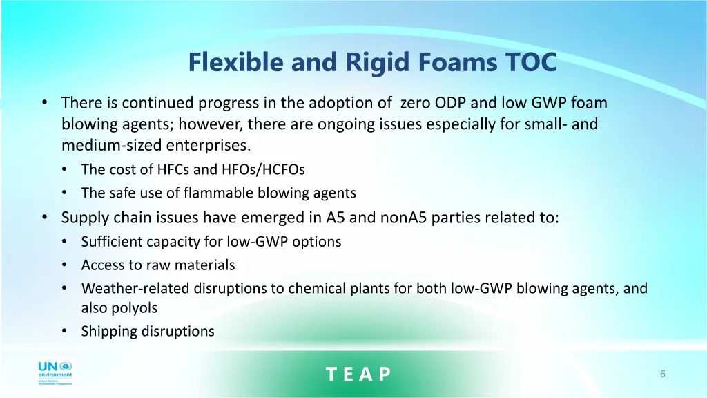 flexible and rigid foams toc