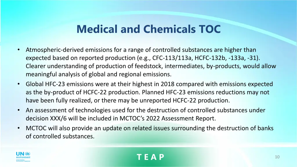 medical and chemicals toc