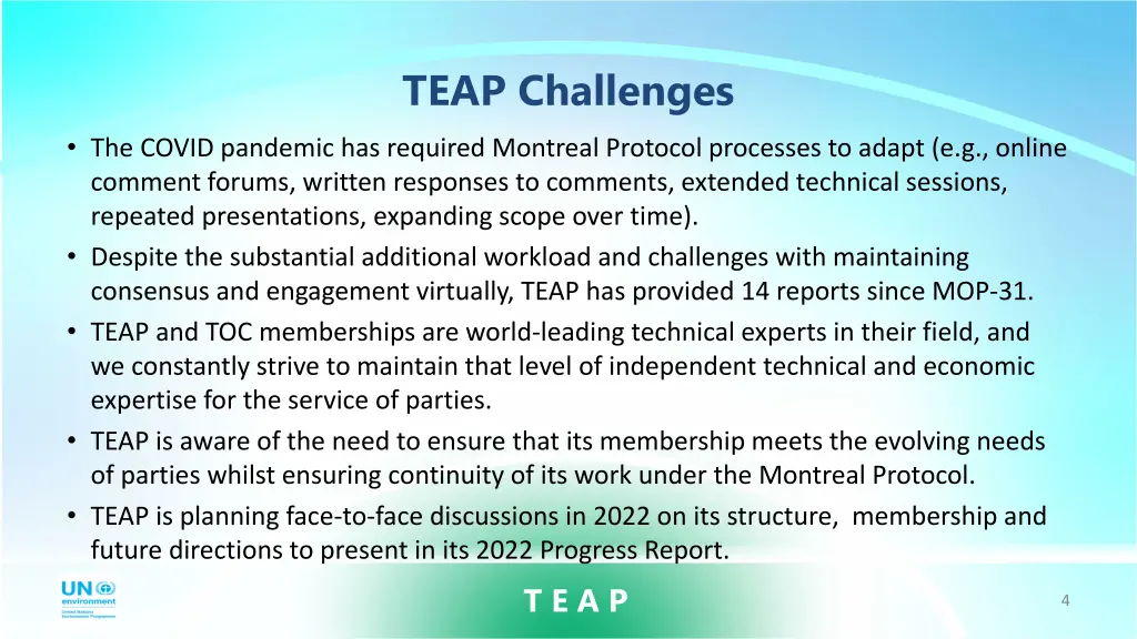 teap challenges