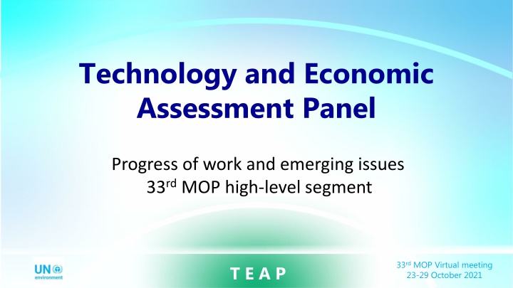 technology and economic assessment panel