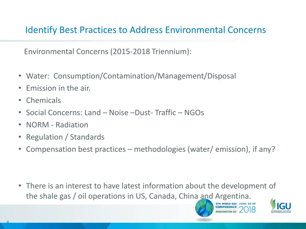 identify best practices to address environmental