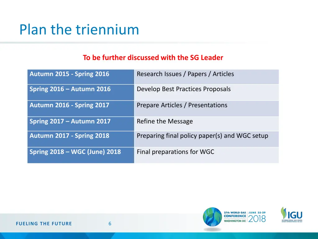 plan the triennium