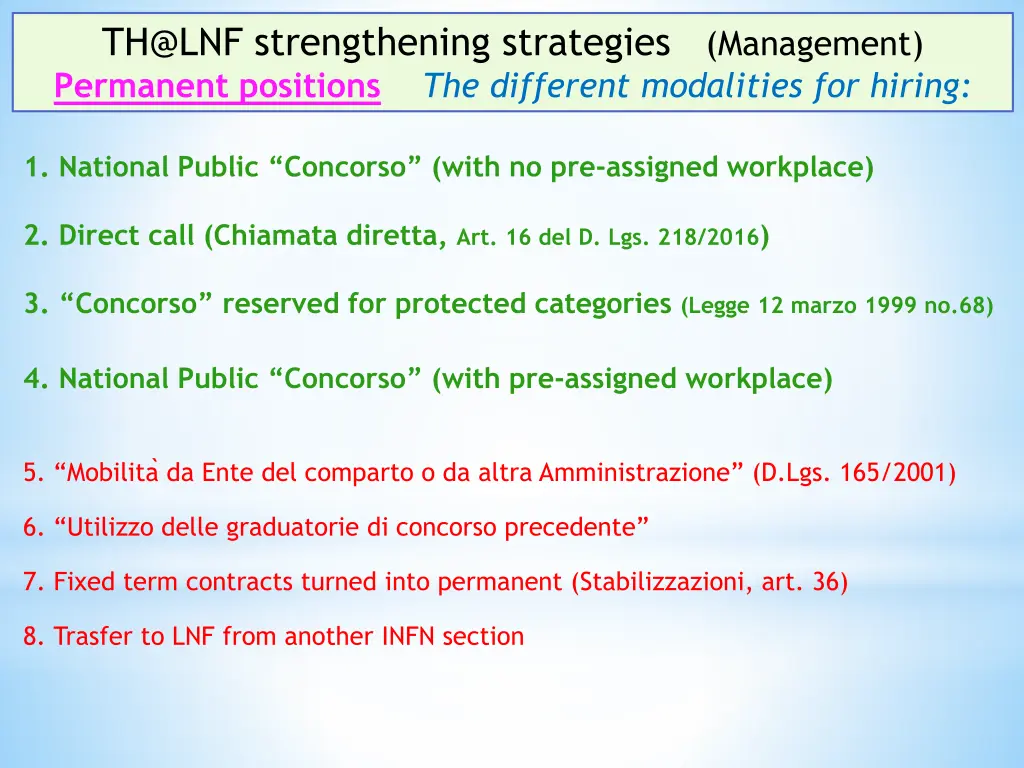 th@lnf strengthening strategies management