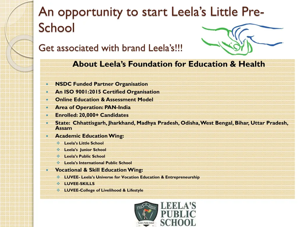 an opportunity to start leela s little pre school 1