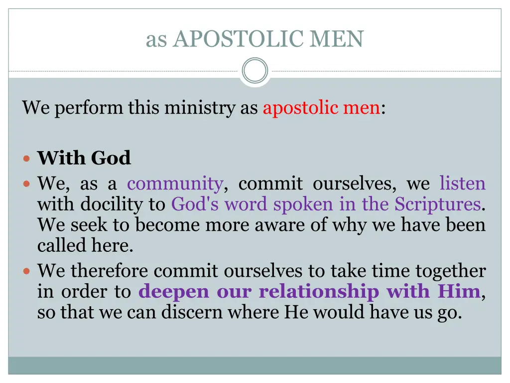 as apostolic men