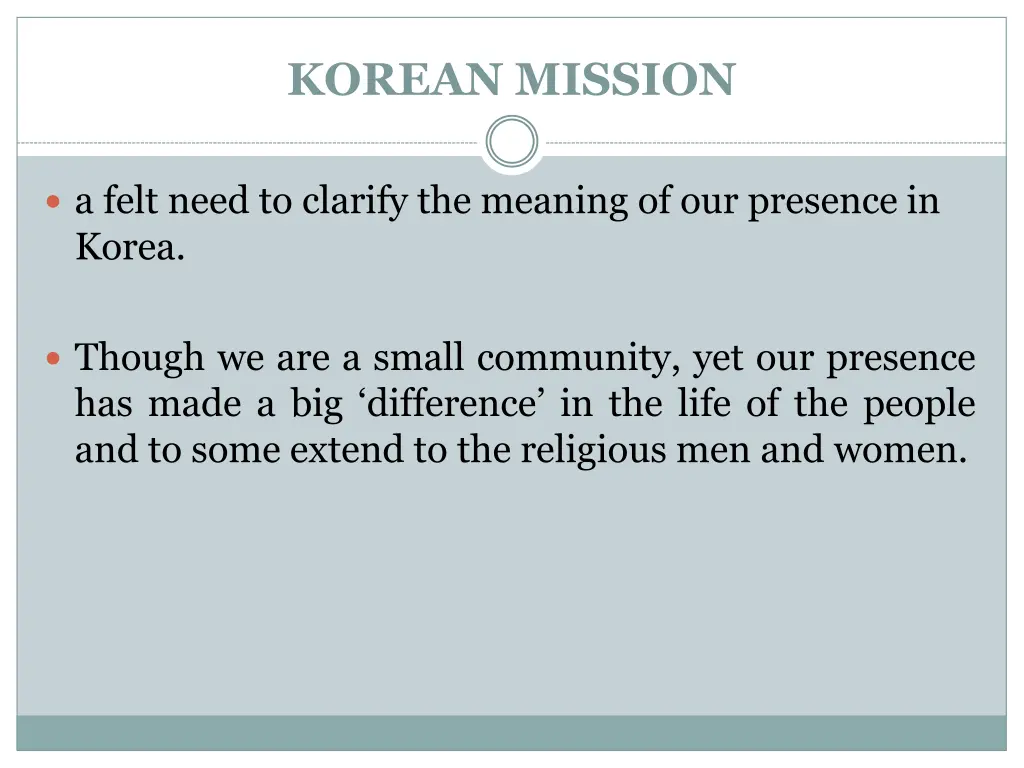 korean mission