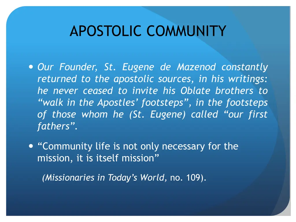 apostolic community