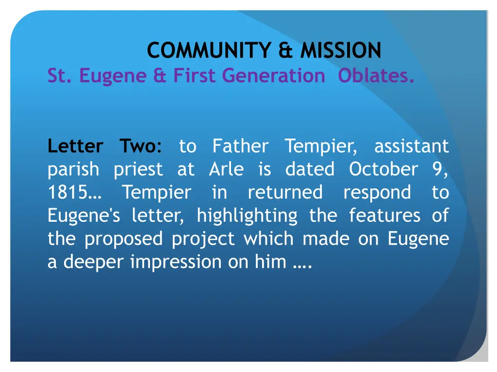 community mission st eugene first generation 3