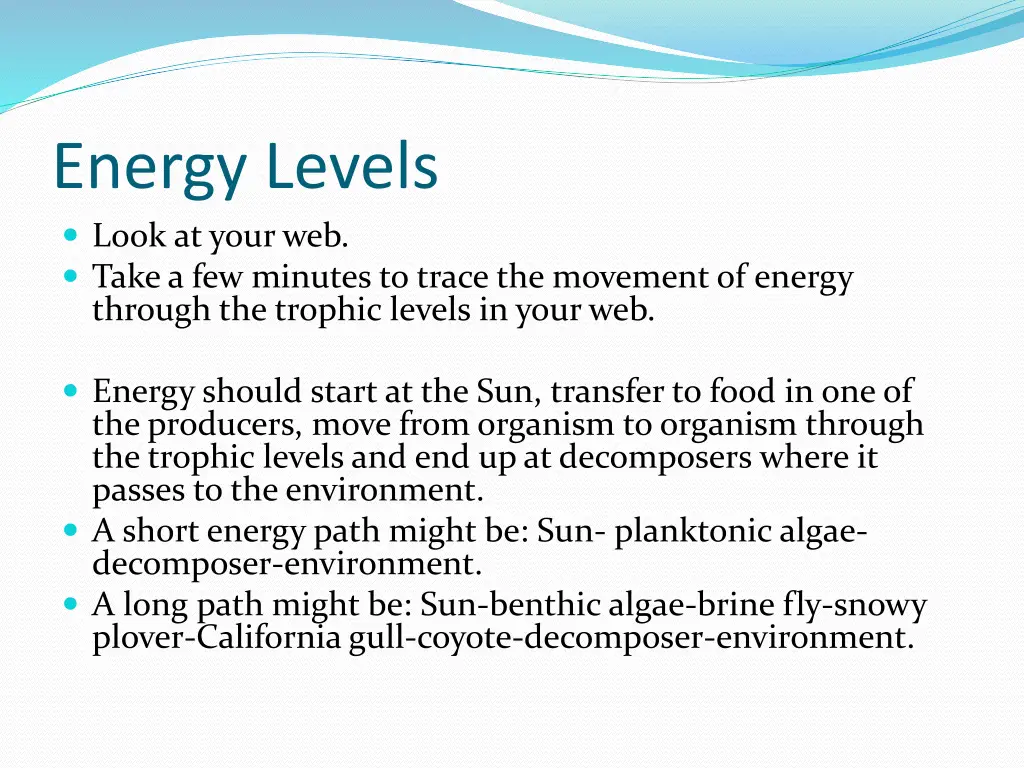 energy levels look at your web take a few minutes