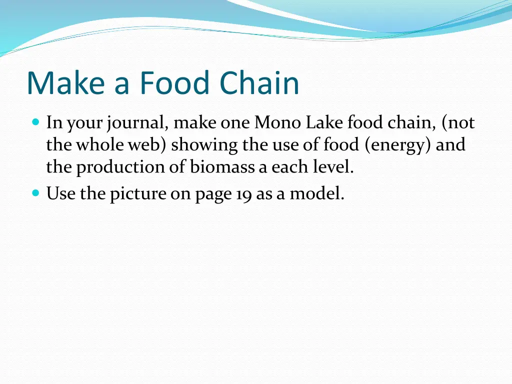 make a food chain