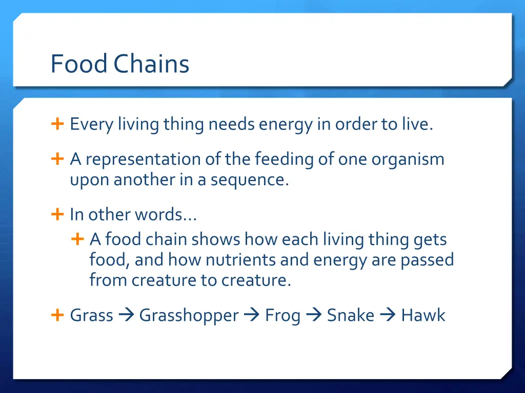 food chains