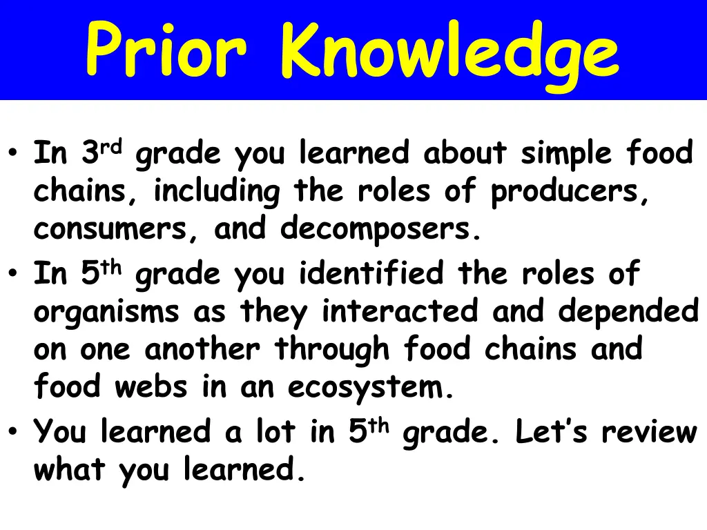 prior knowledge