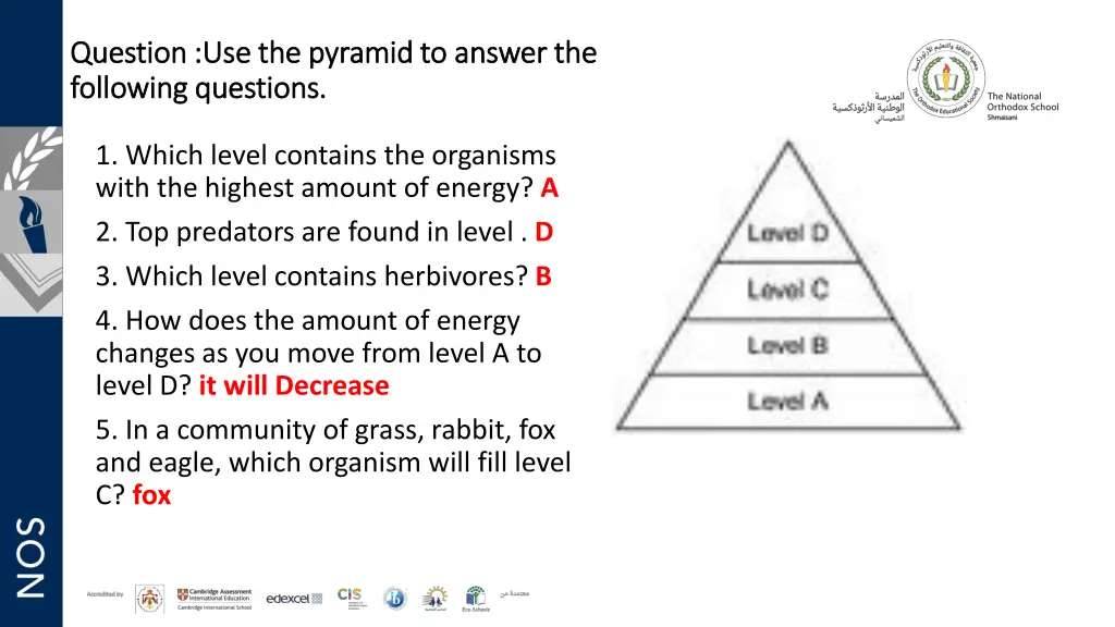 question use the pyramid to answer the question