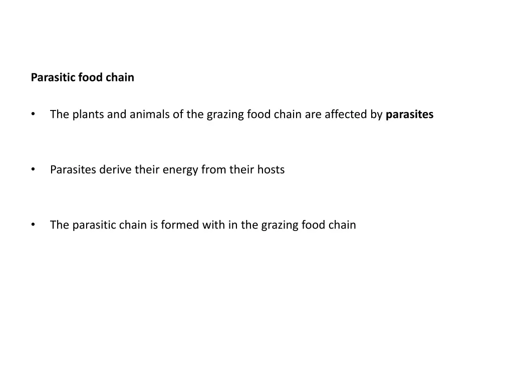 parasitic food chain