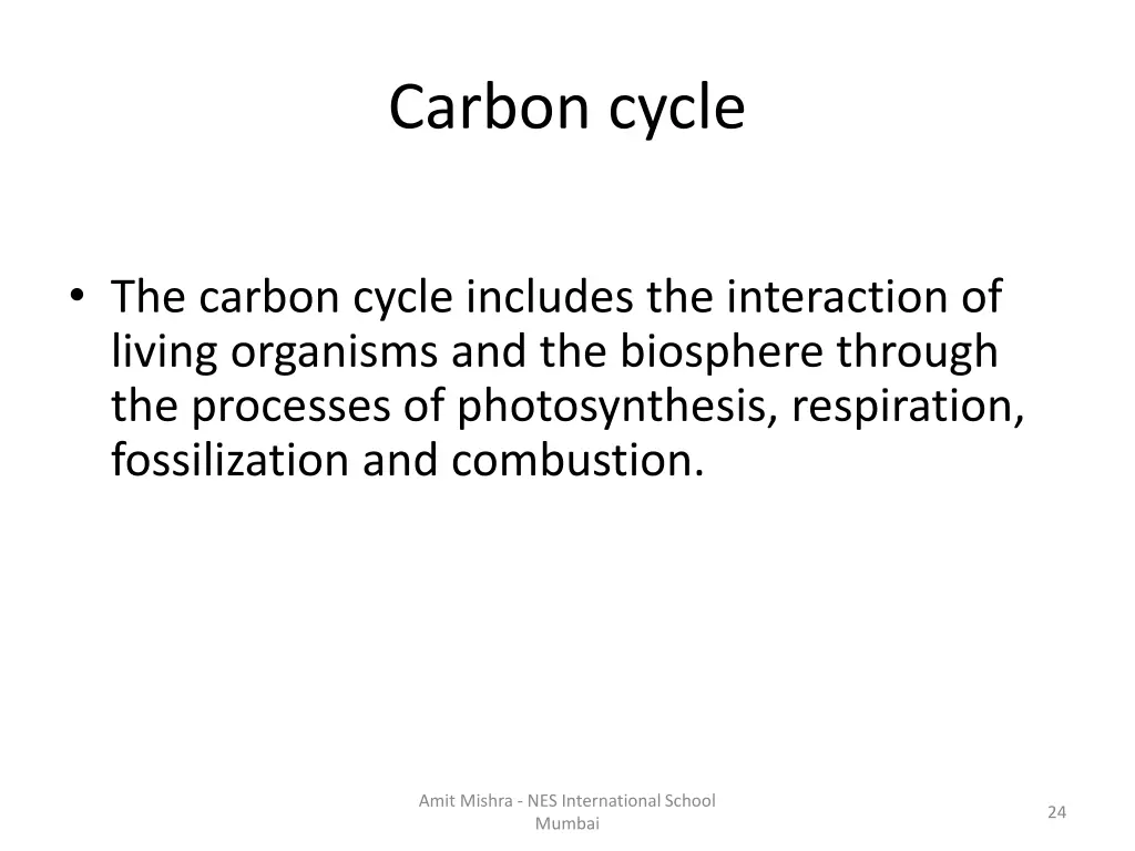 carbon cycle