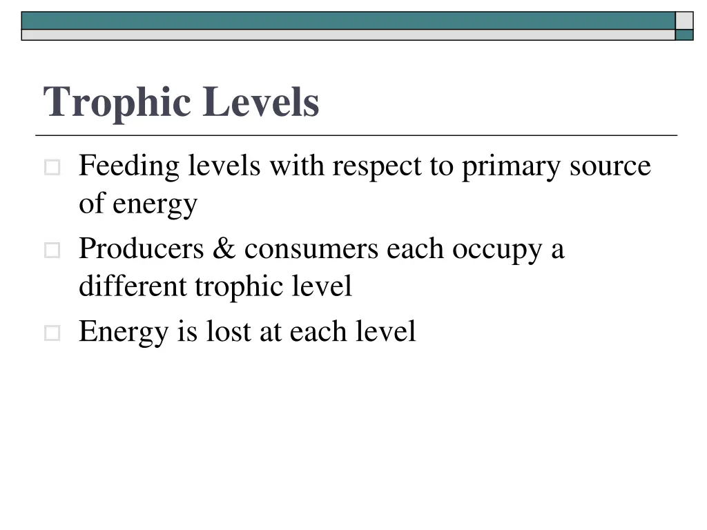 trophic levels