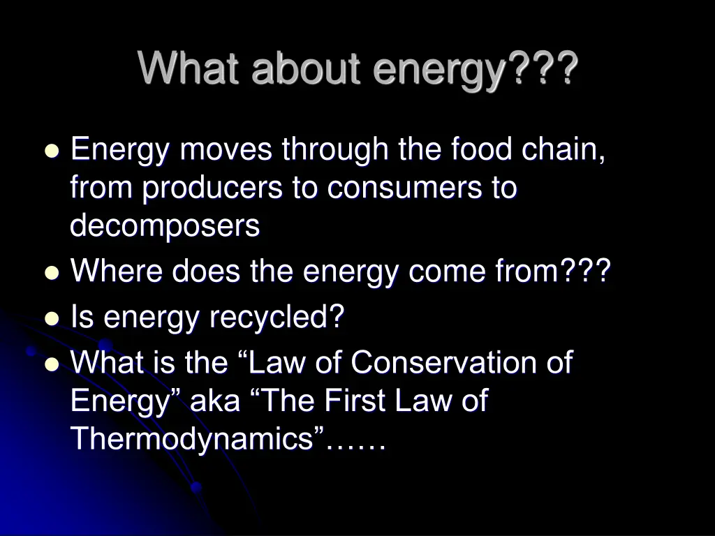 what about energy