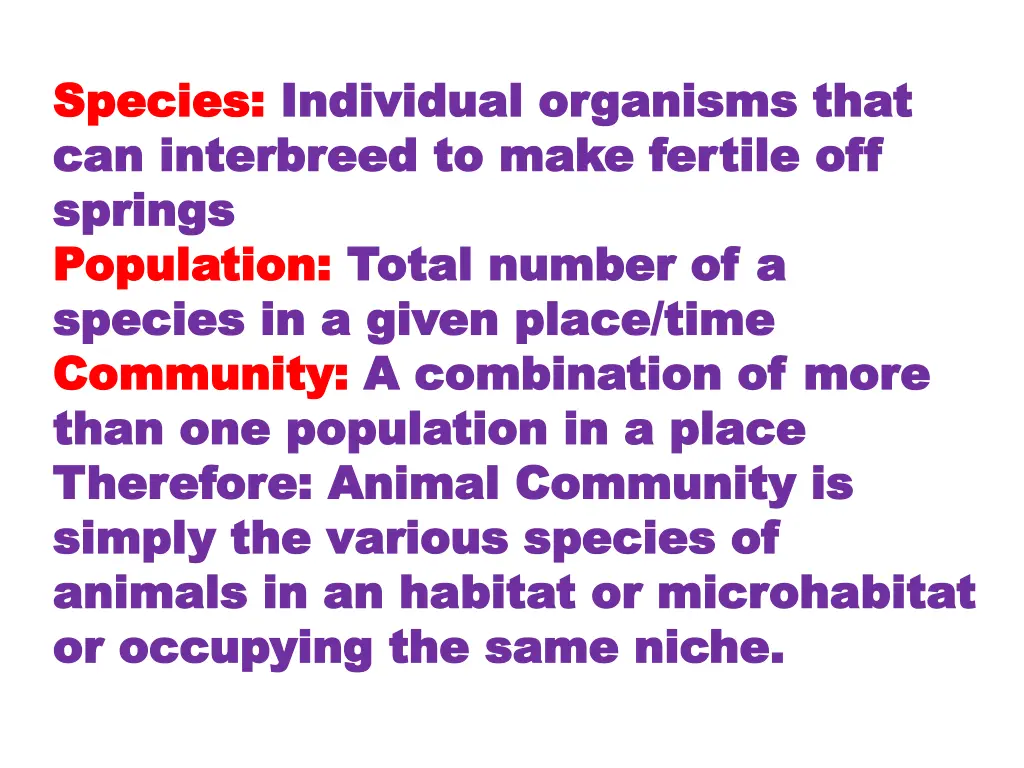 species species individual organisms that