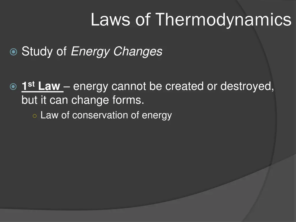 laws of thermodynamics