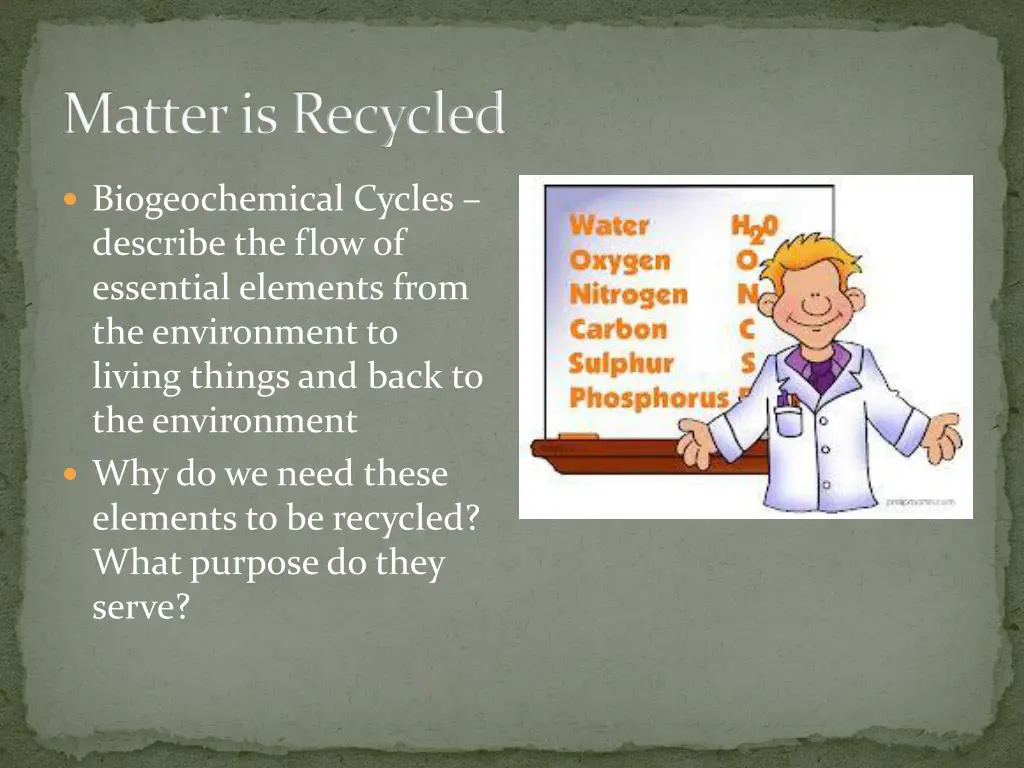 matter is recycled