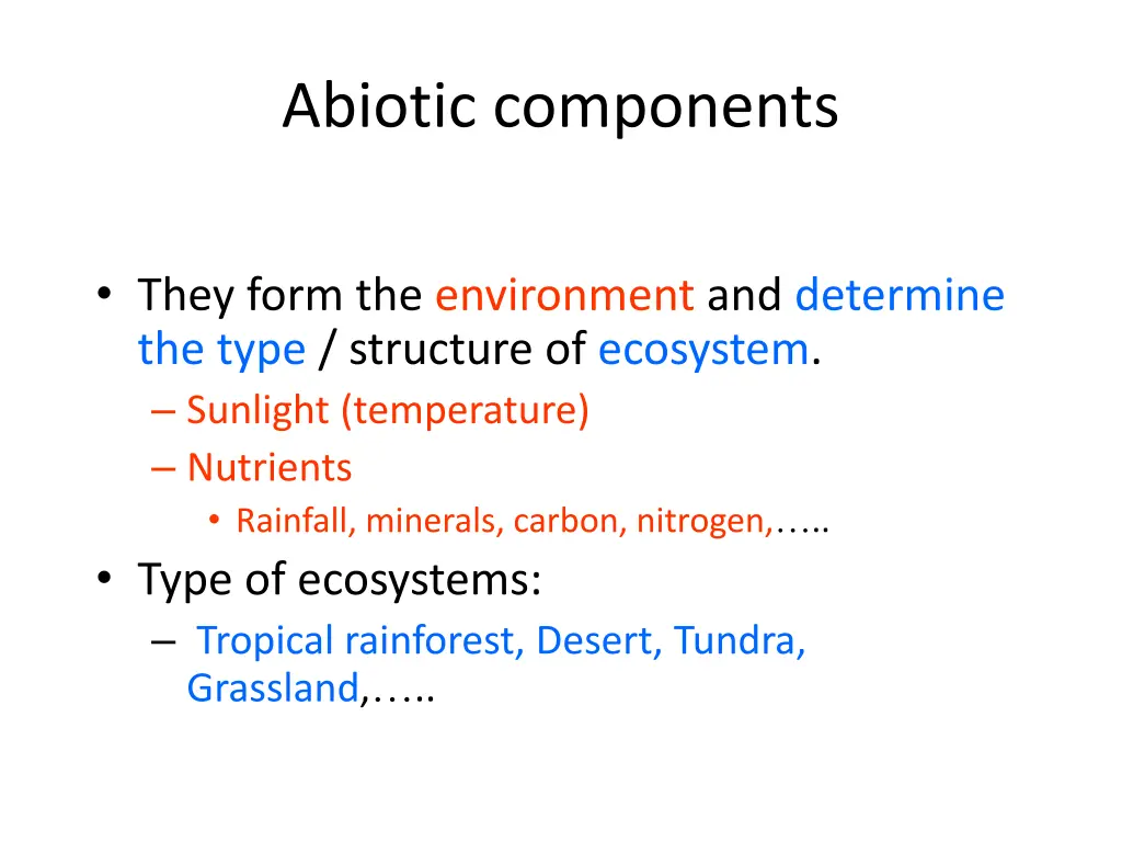 abiotic components