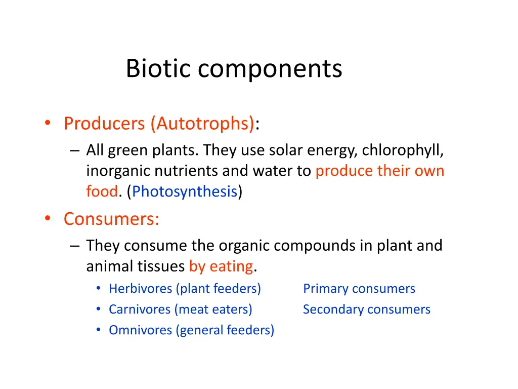 biotic components