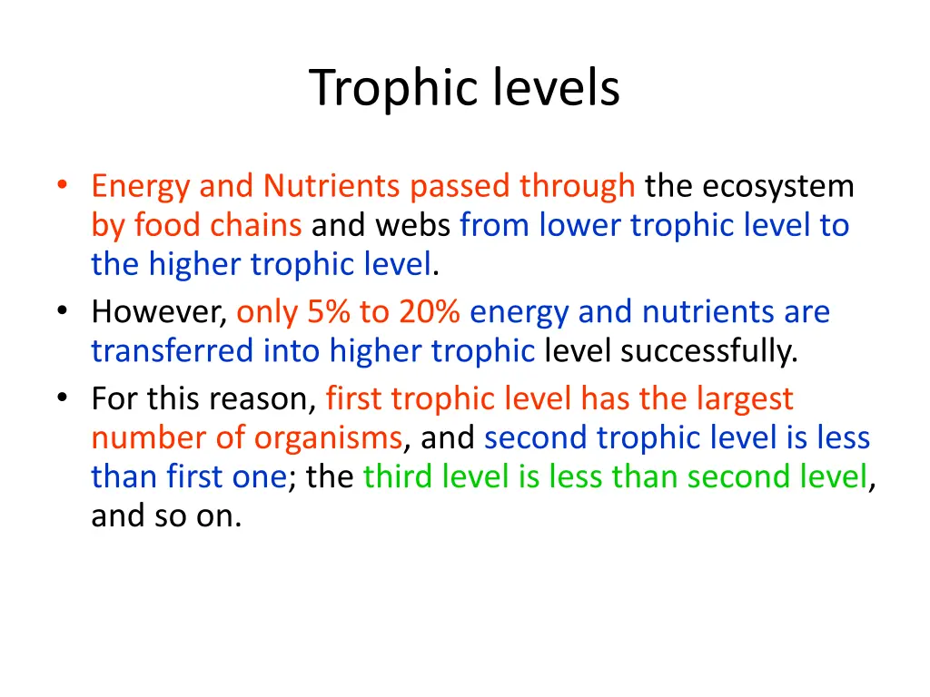 trophic levels 1