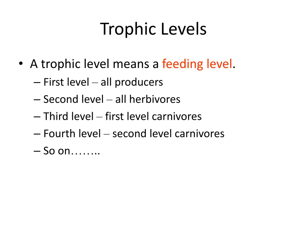 trophic levels