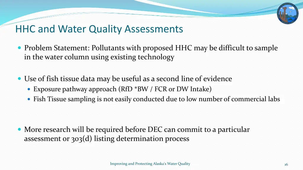 hhc and water quality assessments