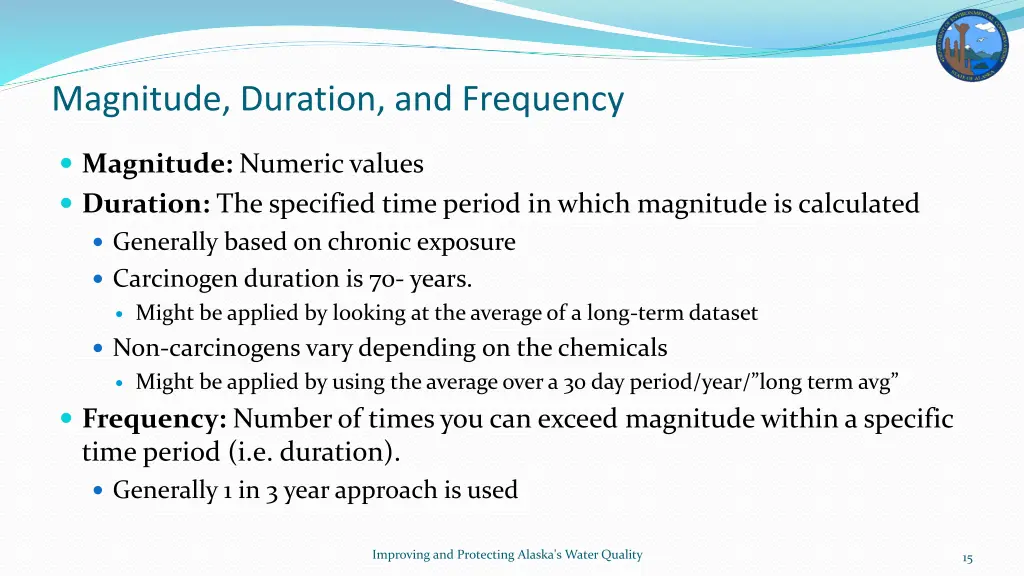 magnitude duration and frequency